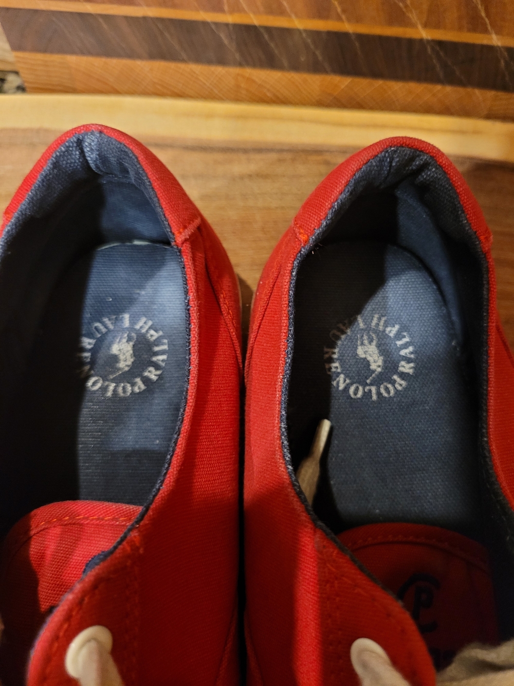 Ralph Lauren Vintage 1992 Red Canvas Lace Up Shoes In Great Condition Sz 7D